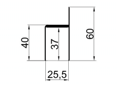 Ledge profile 25mm flat