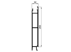 System HERCULES 32 stredný profil 200mm