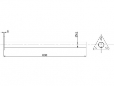 Tube for mudguard holder d=42,2 mm