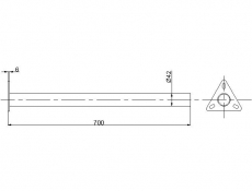 Cev nosača blatobrana d=42.2mm, 600mm