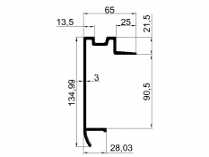 Al. frame profile for floor 18 mm