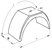 Apărător noroi circular 160x550 pt. remorcă